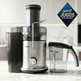 Oster® Extractor de Jugos, con 2 Velocidades + Pulso, y Fácil de Limpiar, Negro y Plateado, FPSTJE320S
