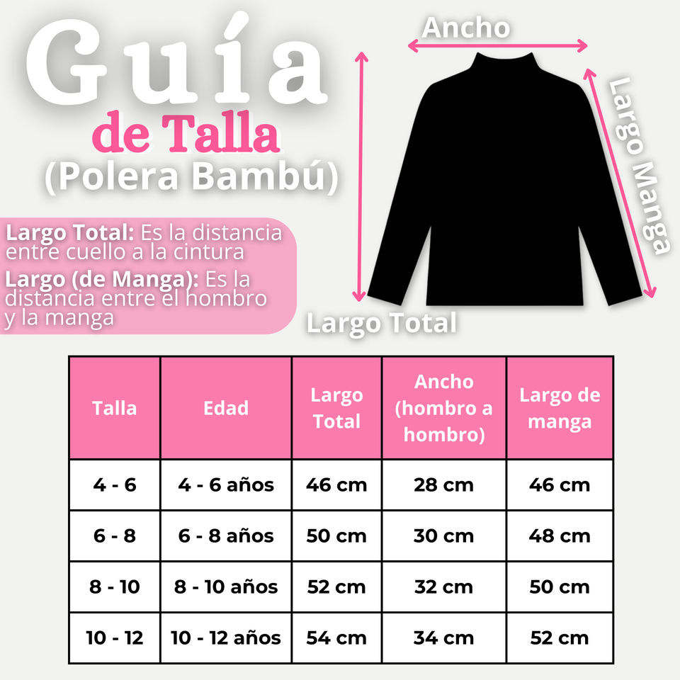 Pack 3 Poleras Camisetas Bambú Cuello Beatle Primera Capa Rosado Claro Manga Larga Niña