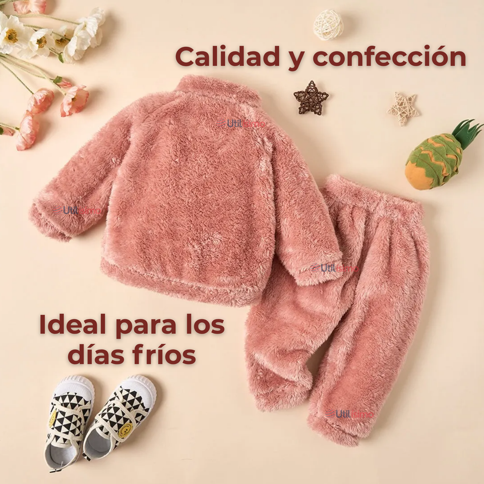 Conjunto Frizado Polar 2 Piezas Niña Rosado