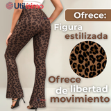 Calza Palazzo Con Diseño Leopardo Polar Tiro Alto Mujer Leggings