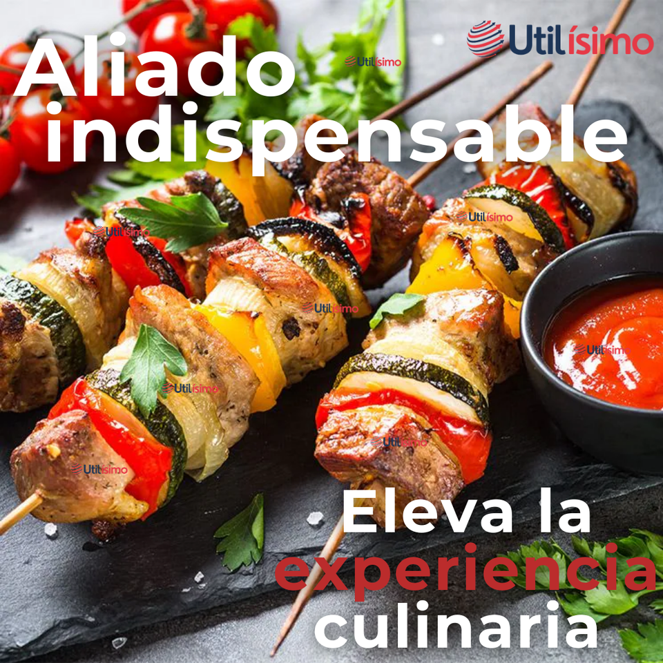 Pack 45 Piezas Brochetas Para Anticuchos Pinchos Bambú Palillos 35cm