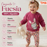 Conjunto 2 Piezas Polerón y Buzo 100% Algodón Tedmimak Bebé Niña Lovely