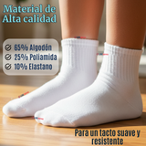Calcetín Tobillera Corto Algodón Color Blanco Niña y Niño