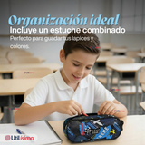 Mochila Bolso Escolar + Lonchera + Estuche 45Cm Niño Tela Oxford Extreme