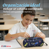 Mochila Bolso Escolar + Lonchera + Estuche 45Cm Niño Tela Oxford