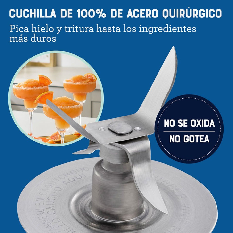 Licuadora clásica Oster® cromo con perilla ergonómica de 3 velocidades BLST4655