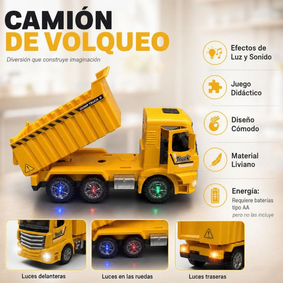 Camión Tolva Juguete Infantil Camión De Luces y Sonidos Interactivo Niño