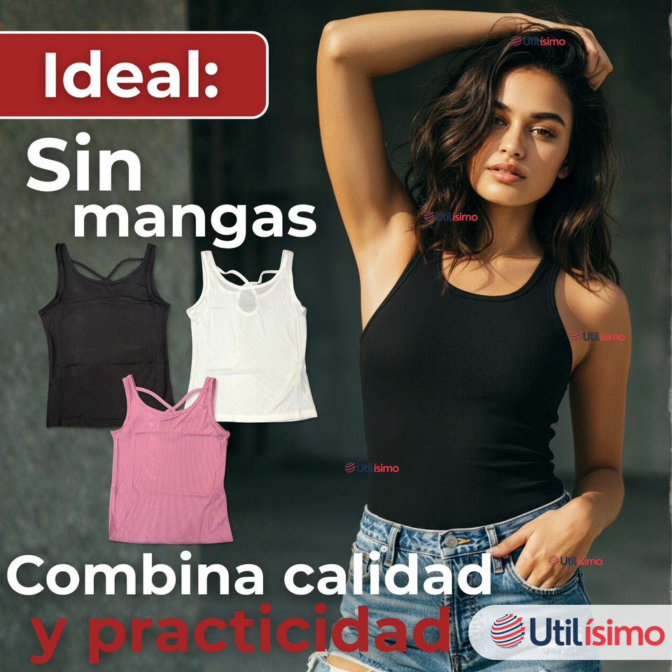 Pack 3 Camisetas Poleras 100% Algodón Básicas Lisa Con Espalda Cruzada Mujer Colores Surtidos Peto