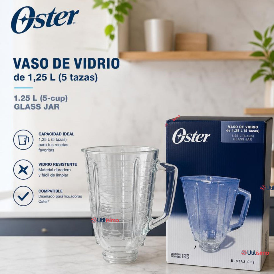 Vaso vidrio Boroclass® de 1.25 l para la licuadoras Oster®