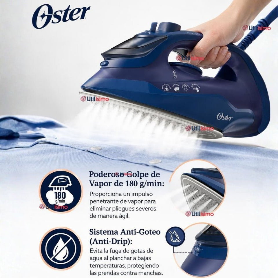 Plancha de vapor Oster® , AeroGlide S7200, azul oscuro, GCSTAC7202-052