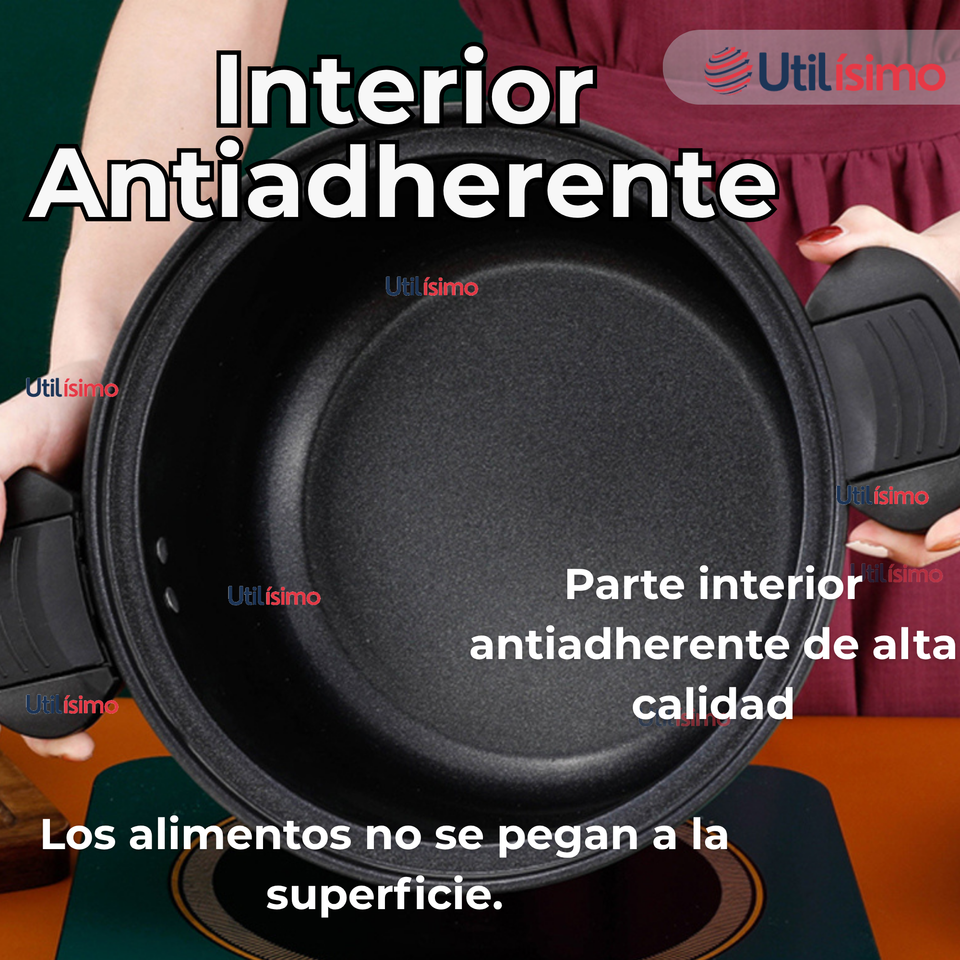 Olla De Micro Presión De Calabaza Antiadherente 7 Litro Color Naranja
