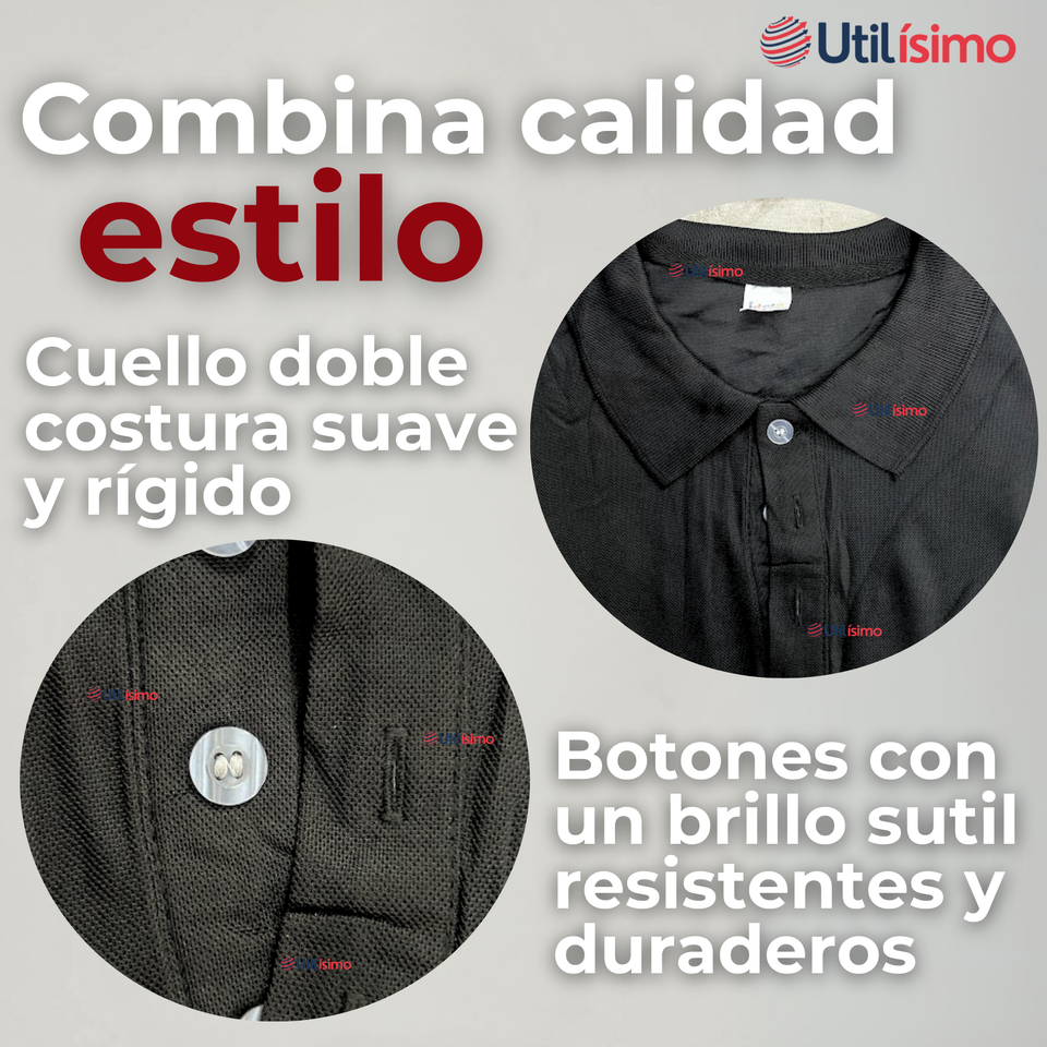 Polera Pique Premium 200g Manga Corta 100% Algodón Textura Suave Chemise Negro Mujer