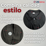 Polera Pique Premium 200g Manga Corta 100% Algodón Textura Suave Chemise Negro Mujer