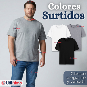 Pack 6 Camisetas Poleras 100% Algodón Básica Lisa Elástica Hombre Colores Surtidos