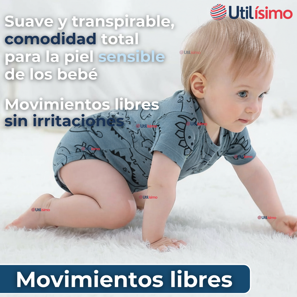 Pack 4 Bodys Niño Manga Corta Tedmimak 100% Algodón Ready for Fun