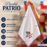 Pañuelo Baile Cueca 45cm Bordado Espuelas Algodón Fiestas Patrias