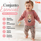 Conjunto 2 Piezas Polerón y Pantalón Buzo 100% Algodón Bebé Niña Tedmimak sweet girl