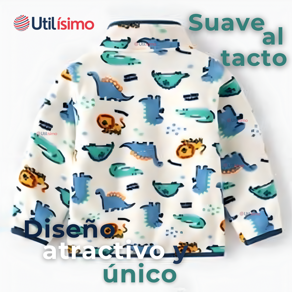 Chaqueta 100% Polar Niño Manga Larga Blanco