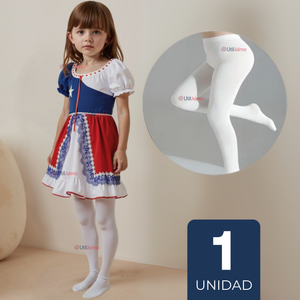 Ballerina Panty Primera Capa Blancas Niña Fiestas Patrias Blanco