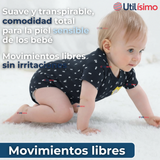 Pack 5 Bodys Niño Manga Corta Tedmimak 100% Algodón Baby BE KIND