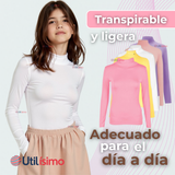 Pack 6 Camiseta Niña Primera Capa Bambú Invierno Cuello Beatle Polera