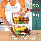 Frutero De Mesa Organizador Multiusos 2 Niveles Negro
