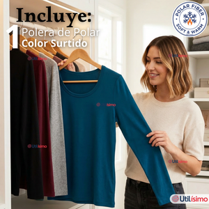 Camiseta Polera Polar Primera Capa Manga Larga Colores Surtidos Mujer
