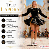 Traje Caporal Típico 2 Piezas Negro Mujer Fiestas Patrias