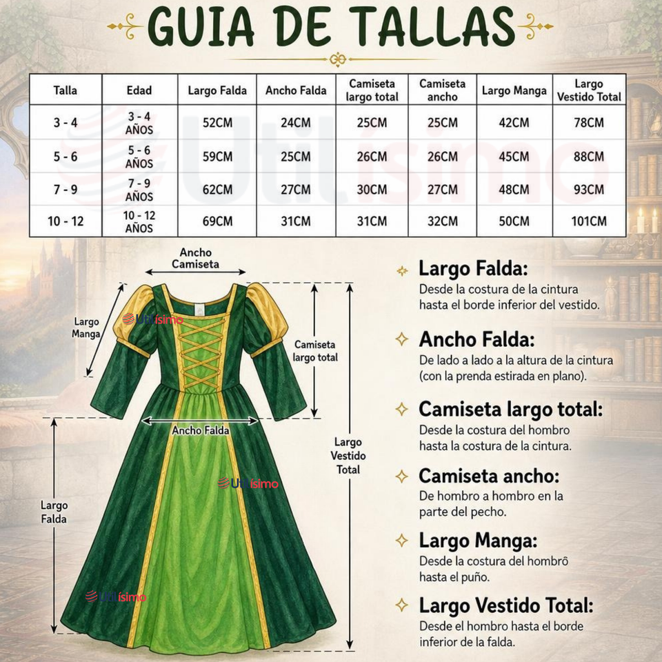Disfraz Princesa Fiona Shrek Cosplay Niña