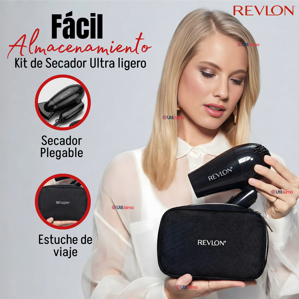Kit Secador De Viaje Con Bolso Revlon 800W Negro