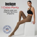 Calza Panty Efecto Piel Polar Térmica Con Chiporro Mujer Elasticada