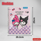 Pack 5 Cuadernos Universitario My Melody & Kuromi Proarte 7mm 100 Hojas Diseños Surtidos