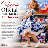 Zapatillas Chicle Blancas Niña Bailes Danza Fiestas Patrias Talla 24-29