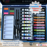 Maletín Set De Arte 53 Piezas Estuche Para Dibujar Y Pintar Niño Astronauta