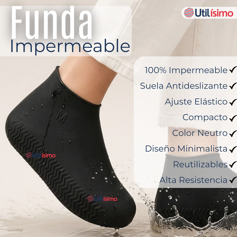 Pack 3 Pares Fundas Cubre Zapatos Negro Impermeable Surtidas Silicona Antideslizante