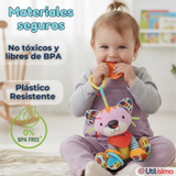 Juguete Peluche Animales Sensorial Con Mordedor Y Sonajero Diseño Gatico Niña y Niño