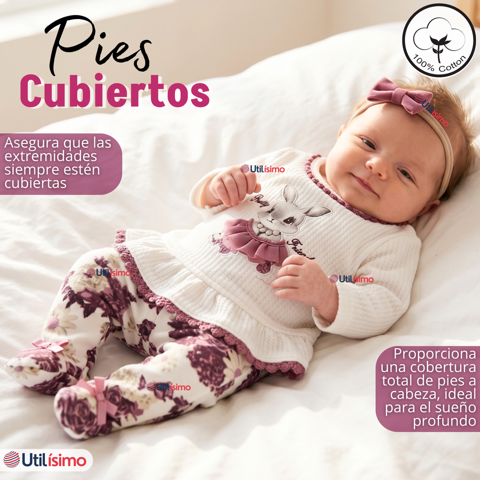 Conjunto Buzo Pantalón Polerón Algodón White Rabbit Bebé Niña