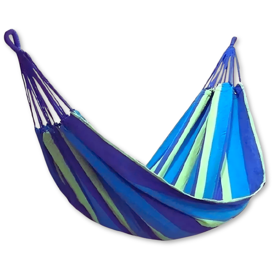 Hamaca 100% Algodón 2 Plaza Colgante 150x180cm Azul Verde