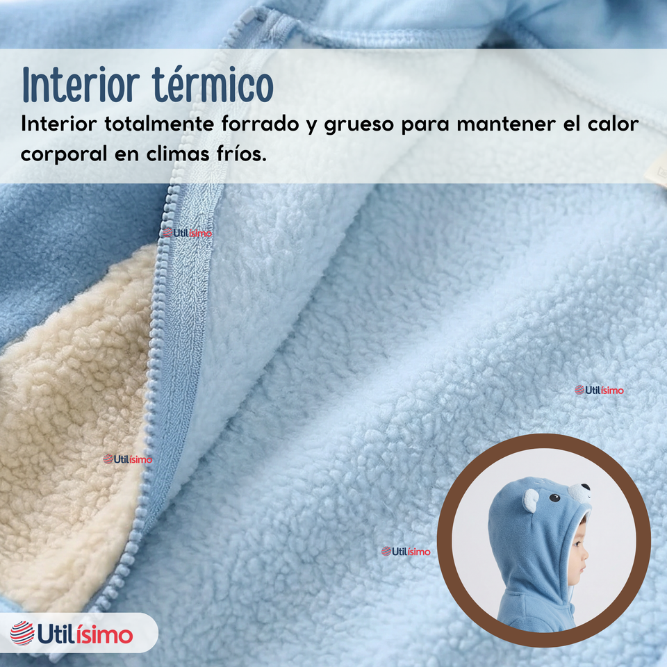 Polerón Polar Con Capucha Invierno Bebé Niño Arctic Bear