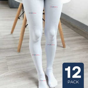 Pack 12 Ballerinas Pantys Primera Capa Blancas Niña Fiestas Patrias Blanco