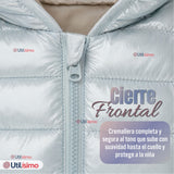 Parka Bebé Niña Celeste Térmica Acolchada Con Orejitas Sweet Sky