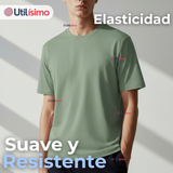 Pack 3 Camisetas Poleras 100% Bambú Básicas Lisa Elástica Hombre Colores Surtidos