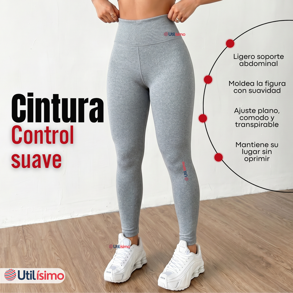 Calza Polar Con Chiporro Térmica Mujer Elasticada Gris Melange