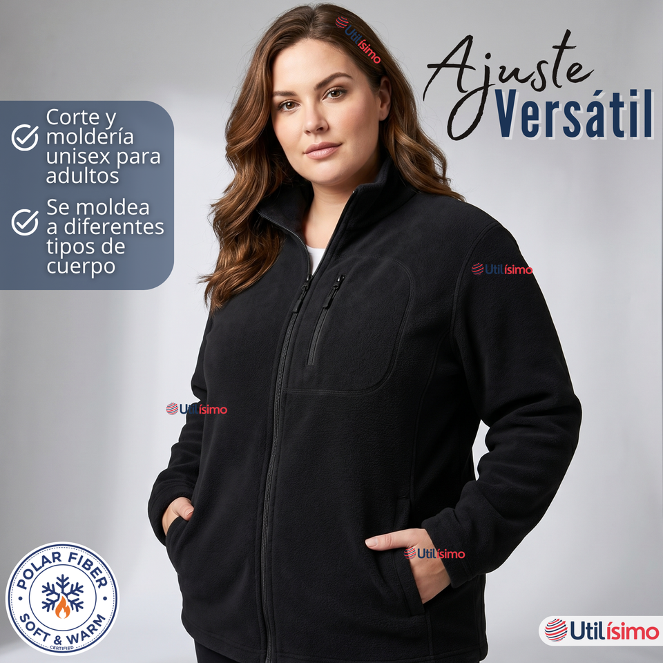 Polerón Térmico Micropolar Cuello Alto Mujer Negro Invierno