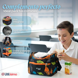 Mochila Bolso Escolar + Lonchera + Estuche 45Cm Niño Tela Oxford Skate