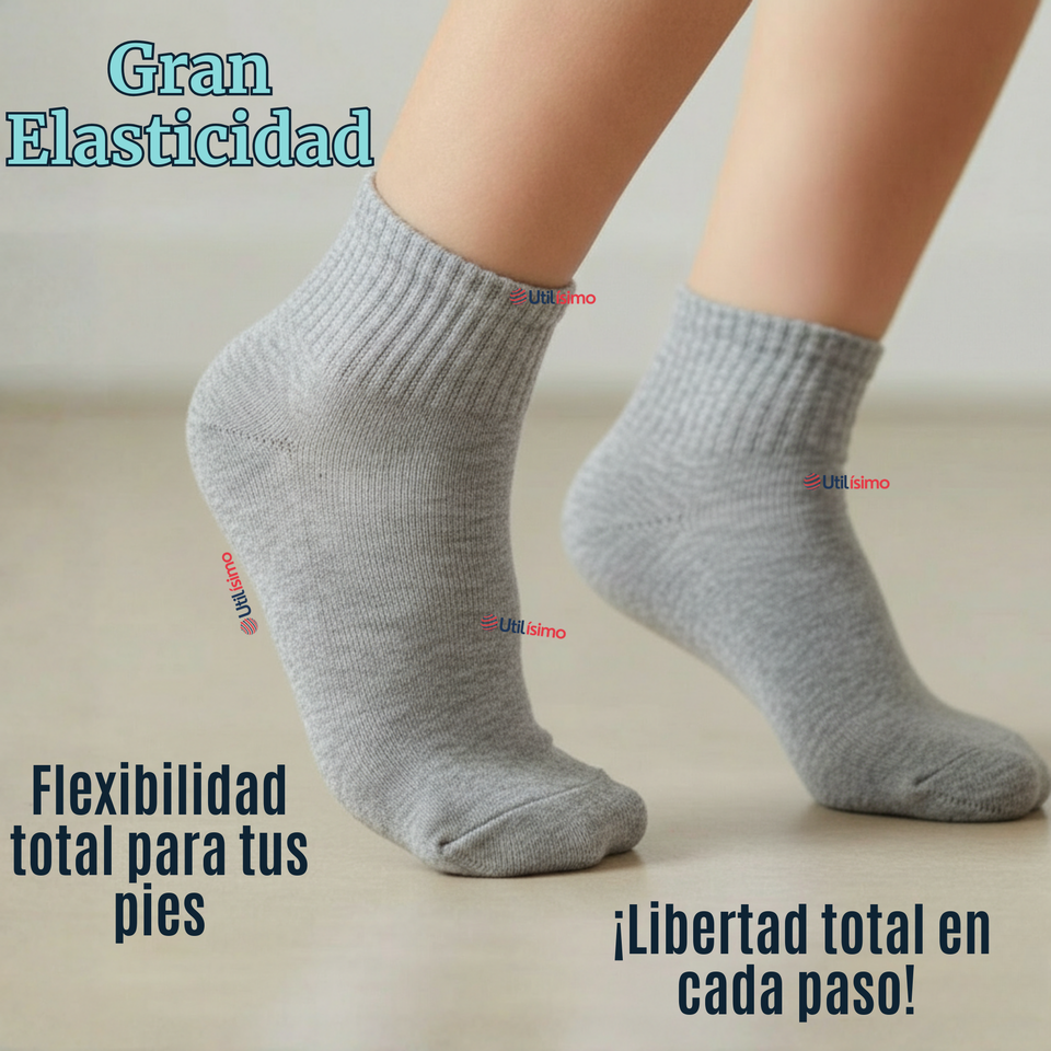 Pack 3 Pares Calcetines Tobilleras Cortos Algodón Color Gris Niña y Niño