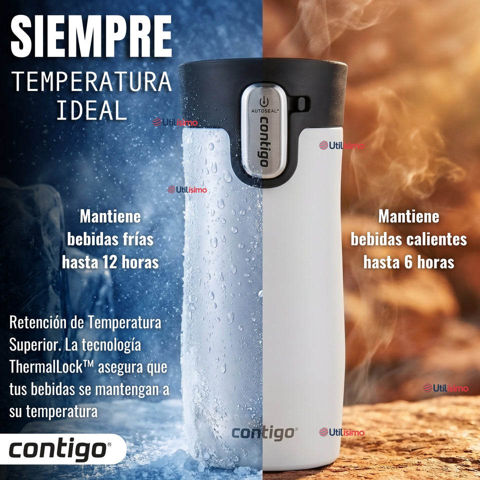 Vaso Mug Contigo West Loop Salt Térmico Blanco 473 Ml Acero Inoxidable