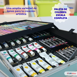 Set 145 Piezas Arte Infantil Dibujo Maletín Metálico Completo Incluye Lápices Marcadores Pinturas Pasteles Y Accesorios