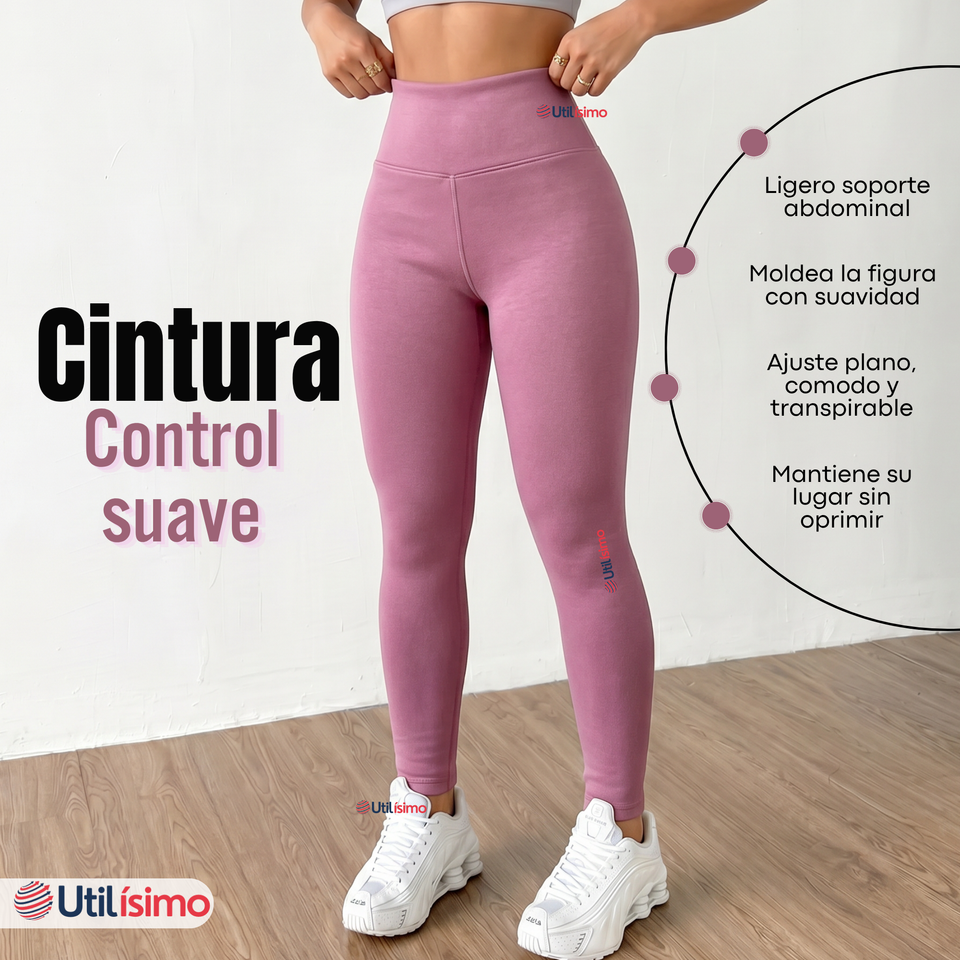 Calza Polar Con Chiporro Térmica Mujer Elasticada Pink