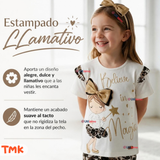 Conjunto 2 Piezas Camiseta y Pantalón 100% Algodón Niña Tedmimak Golden Magic